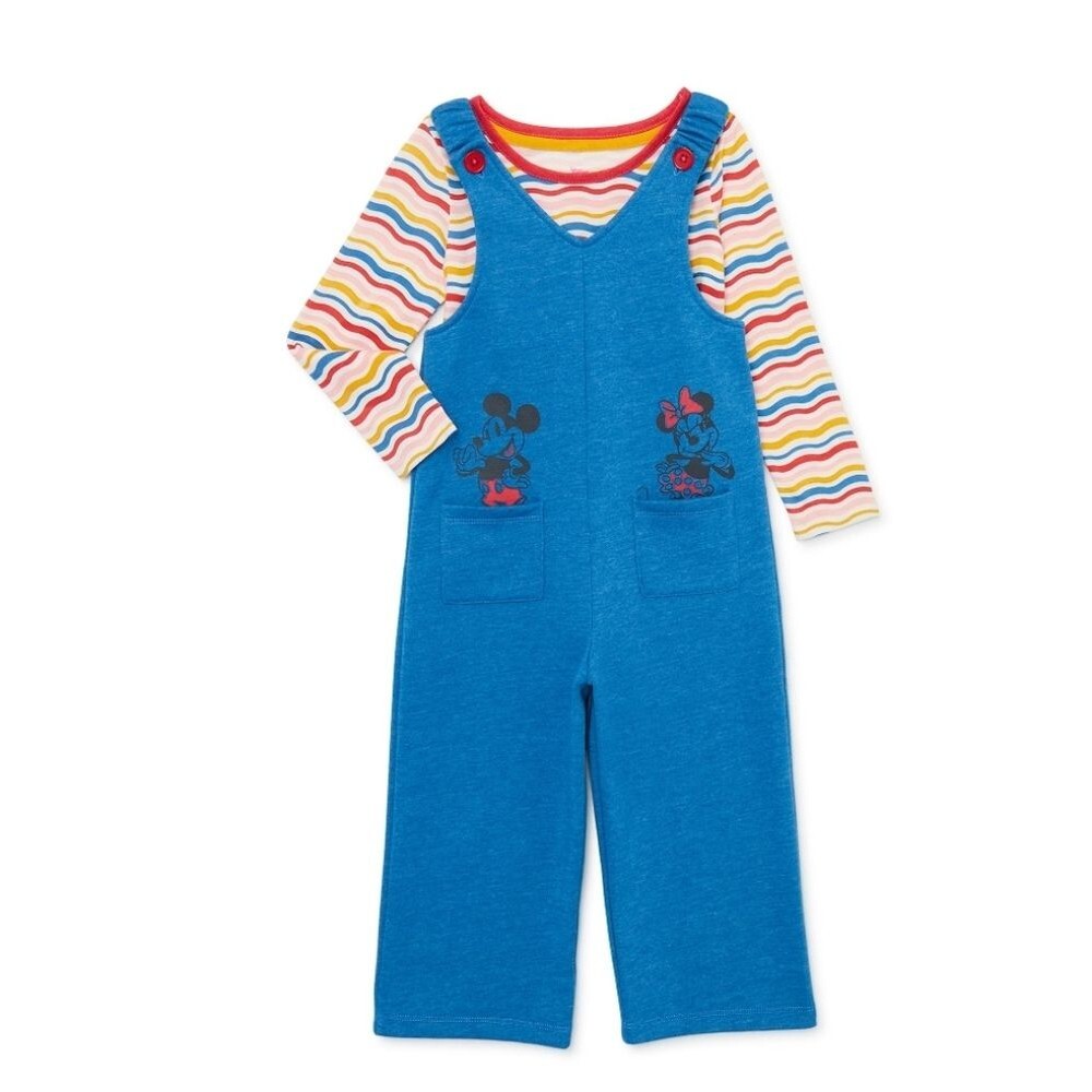 Minnie Mouse Baby and Toddler Girls Long Sleeve Tee and Romper, 2 Piece Size 4T